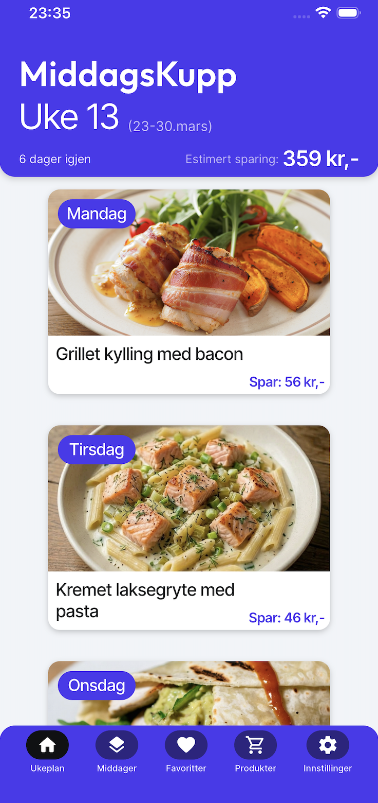 MiddagsKupp skjermbilde 1